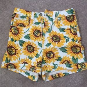 American Apparel high waisted sunflower shorts